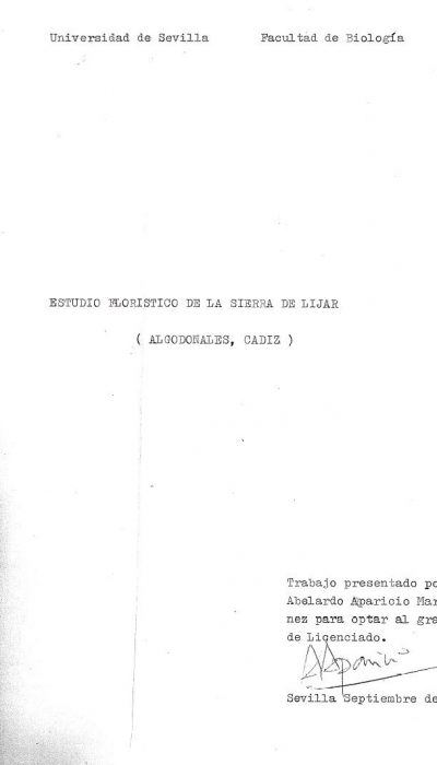 Estudio floristico Sierra Lijar-Algodonales